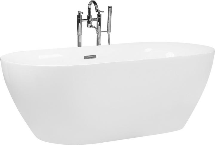 Produktbild Beliani Badewanne freistehend weiss oval 150 x 75 cm CARRERA (202 l, 150 cm, 75 cm)