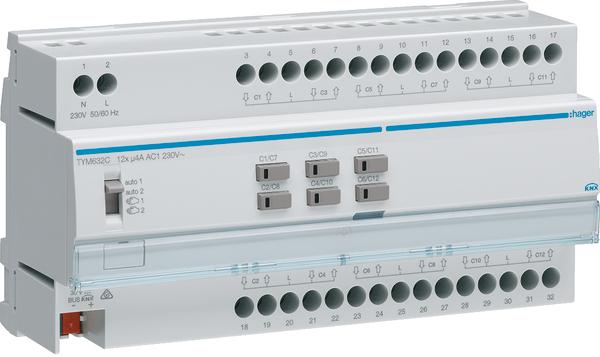 Produktbild Hager TYM632C Rolll.-/Jalousieaktor 12fach KNX, 230V (Rolladenaktor)