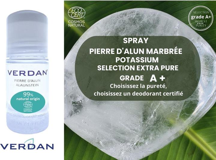 Produktbild Verdan Alaunstein Deodorant Roll Mineral 99% natural origin Ecocert Swiss made (Roll-on, 50 ml)