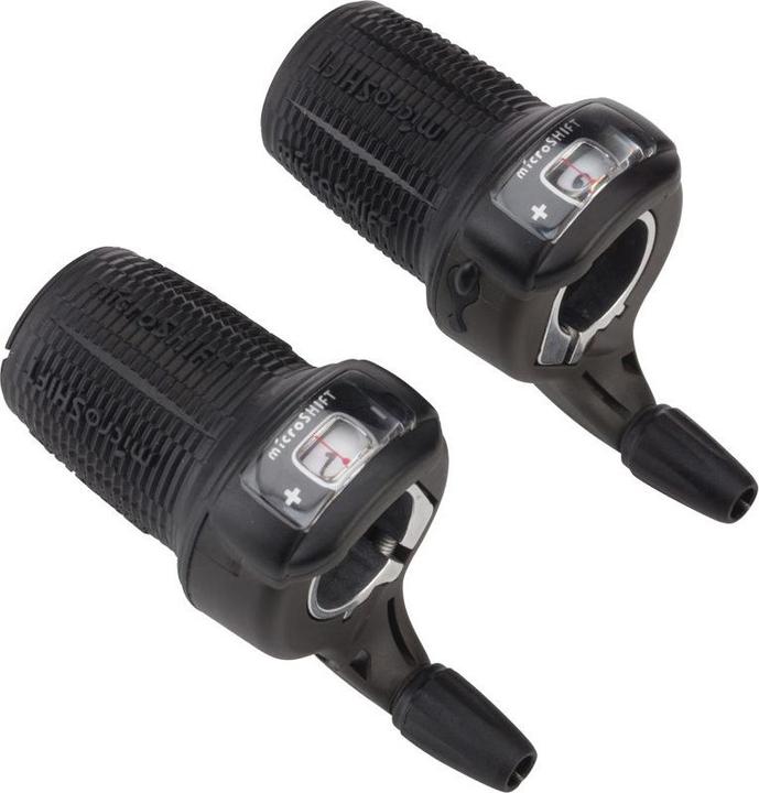 Actual product image Micro Shift Microshift shifters, pair, 8th row (3x8), compatible with Shimano, twist shifters, optical gear