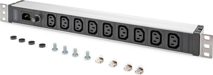 Produktbild Digitus Steckdosenleiste mit Aluminiumprofil und Überspannungsschutz, integrierter Netzfilter, 6-fach Schutz (6 x, CEE 7/3, 2 m)
