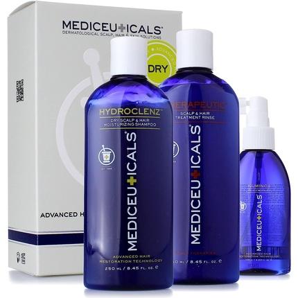 Actual product image Mediceuticals Advanced Hair Restoration Kit for Dry Thinning Hair 3 Piece Box Set (Hair care set)