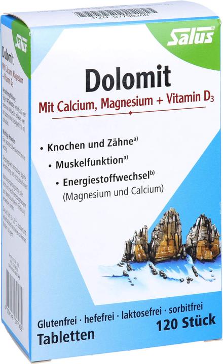 Actual product image Salus Dolomite Magnesium Calcium Vitamin D3 Tabl (120 Piece, Pills, 113 g)