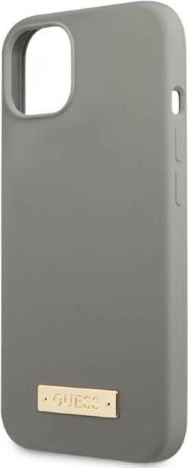 Image du produit Guess GUHMP13SSPLG iPhone 13 mini 5,4" szary/grey hard case Silicone Logo Plate MagSafe (Apple iPhone 13 mini)