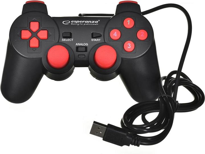 Actual product image Esperanza EGG102R Gaming Controller, USB 2.0 Gamepad Analog / Digital PC (PC)
