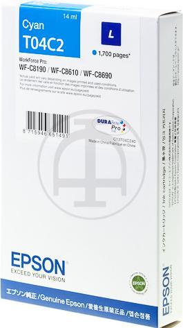 Image du produit Epson CARTOUCHE D'ENCRE L CYAN T04C2 (C)