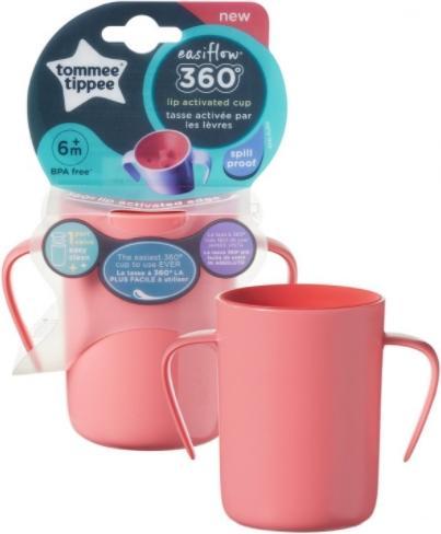 Produktbild Tommee Tippee 360 ° Eleiflow Cup mit 200 ml Griffen, Rosa, 1 Stück