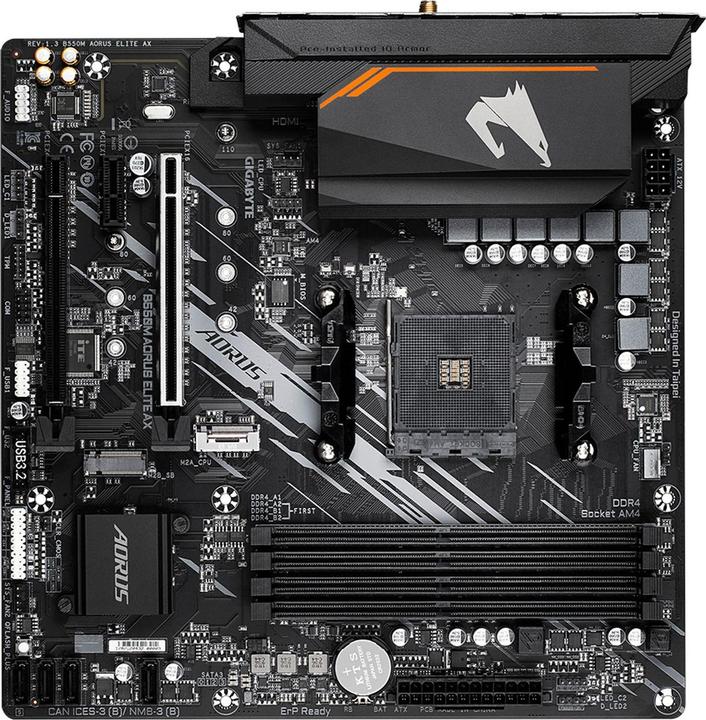 Actual product image Gigabyte B550M AORUS ELITE AX (AM4, AMD B550, mATX)