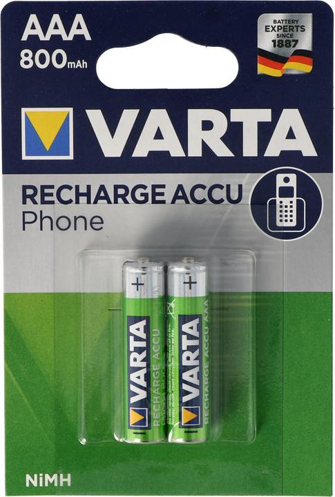 Actual product image Varta Recharge Accu Phone (2 pcs., AAA, 800 mAh)