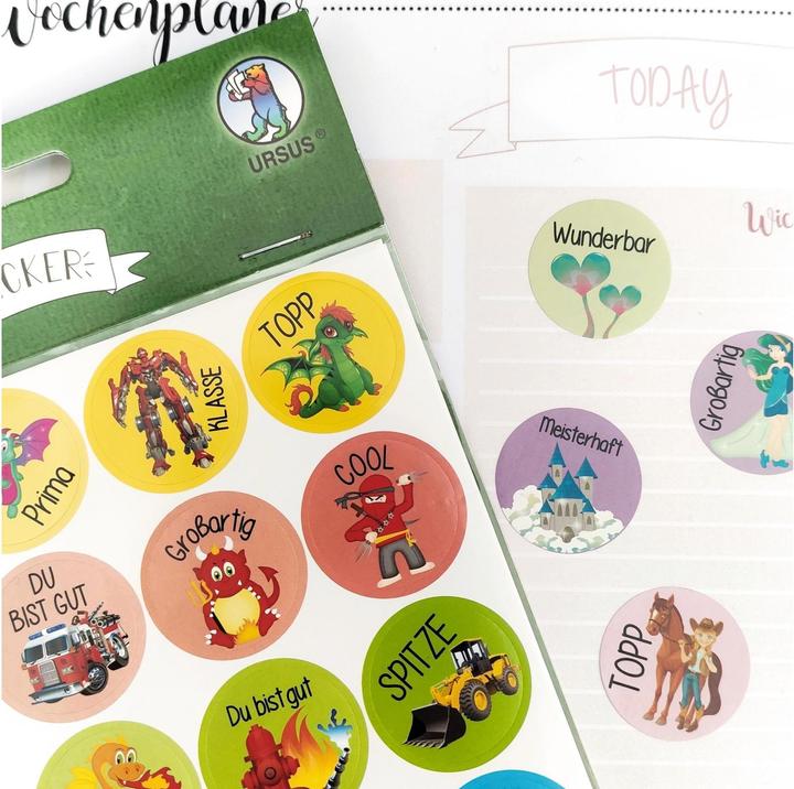 Image du produit Ursus Autocollants à motifs Motivation 96 pièces, multicolore
