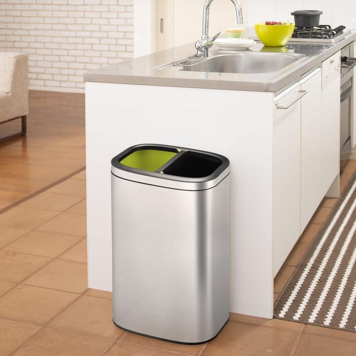 Produktbild EKO Mülltrennsystem OLI-Cube Open Top Bin 2 x 20 L Edelstahl gebürsteter Edelstahl, mit offener Ein (40 l)