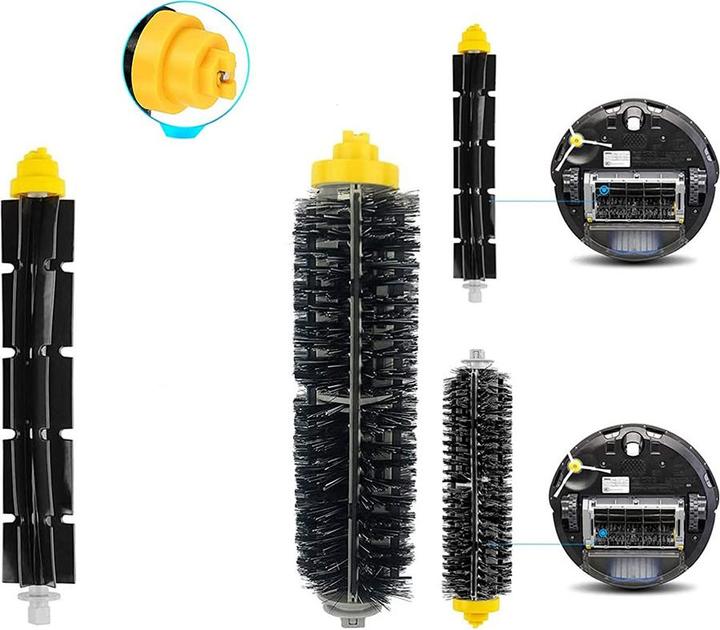 Image du produit Werkstein Brosses de rechange & filtres Hepa pour l'aspirateur Roomba 500/600 d'iRobot - kit de nettoyage (13
