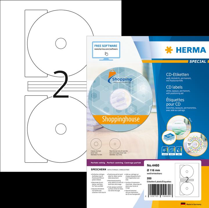 Produktbild HERMA CD Etiketten A4