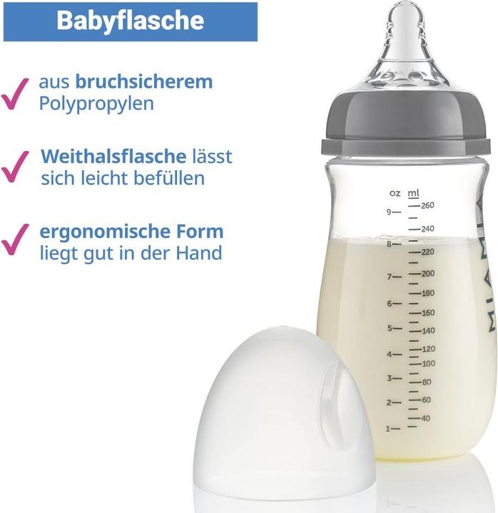 Actual product image MiaMia Baby bottles PP bottle 4-pack 140 ml & 260 ml + silicone teat (260 ml)