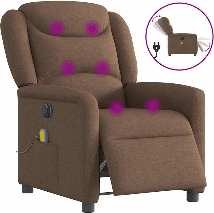 Immagine prodotto VidaXL Sedia da massaggio elettrica in tessuto marrone