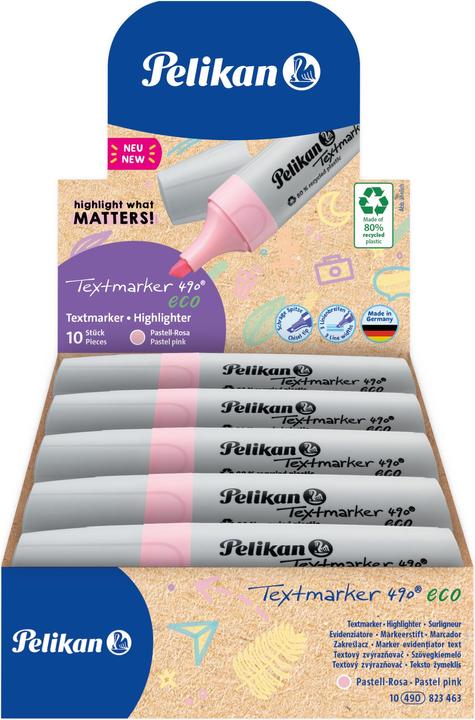 Actual product image Pelikan Highlighter 490 eco in FS pastel pink (Pastel, 5 mm, 1 x)