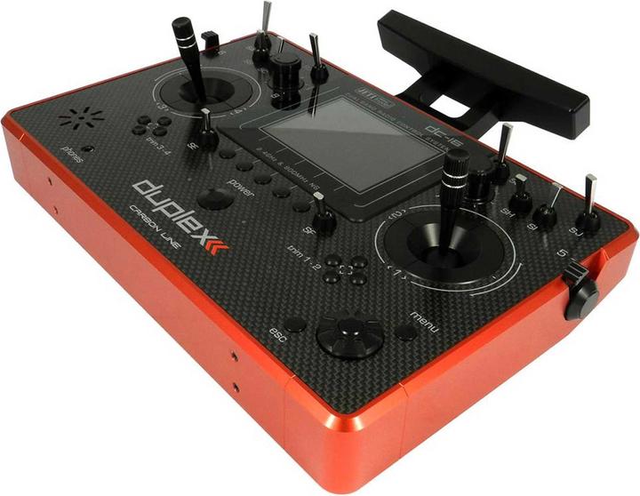 Actual product image Jeti DC-16 II. 2.4EX DUPLEX CARBON LINE RED PU LTSENDER MULTIMODE 2.4Ghz REMOTE CONTROL