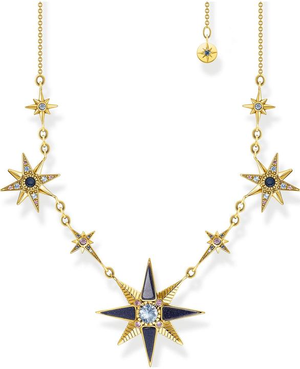 Thomas Sabo Halskette Royalty Sterne Gold - KE2118-945-7-L45V (925er Silber, 40 - 45 cm)