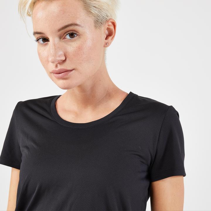 Actual product image Kalenji Women's breathable short-sleeved running shirt - Run 100 black (5XL)