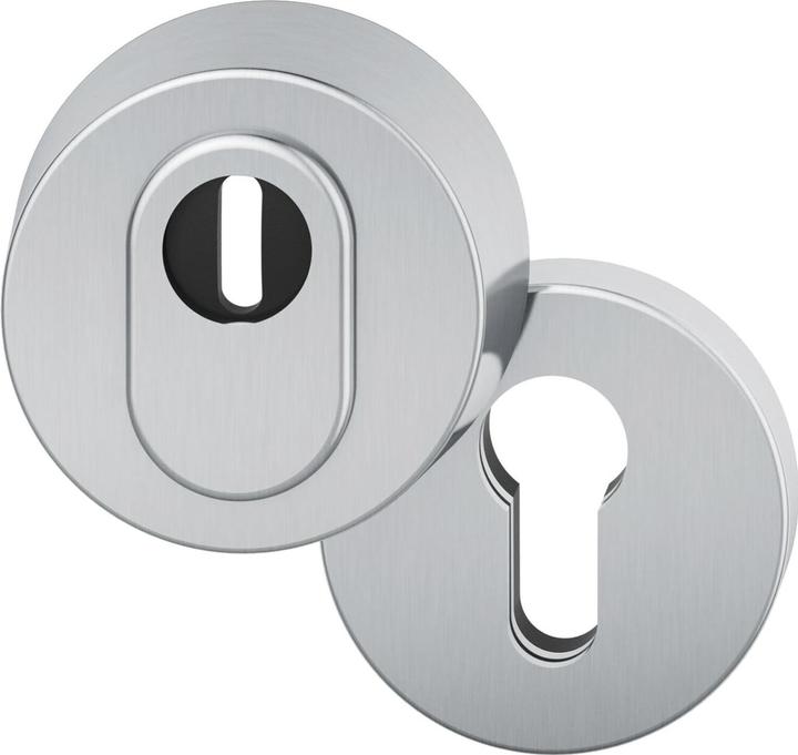 FSB Security escutcheon 73 7393 round, PZ, satin stainless steel (Door handle)