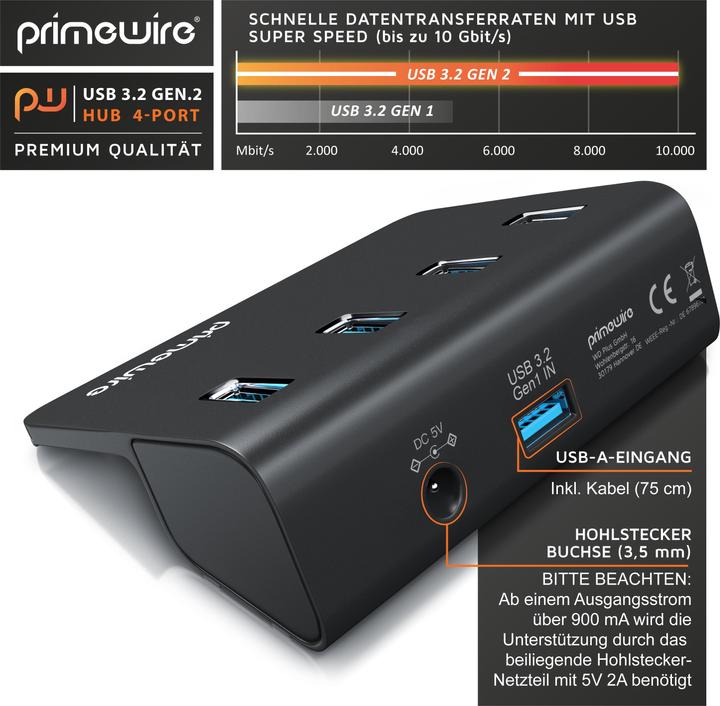 Actual product image Primewire USB Hub (USB-A, 4 Ports)