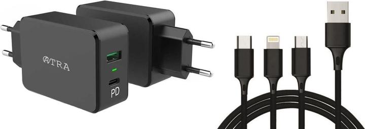 Atra Universal Charger + 3 in 1 Multicharger USB-Cable
