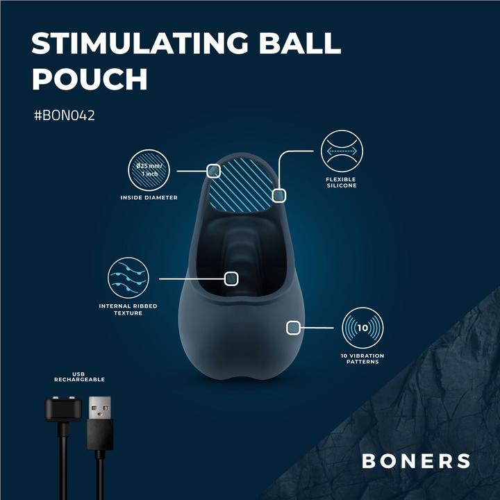 Actual product image Boners Stimulating Ball Pouch - Blue (4 cm)