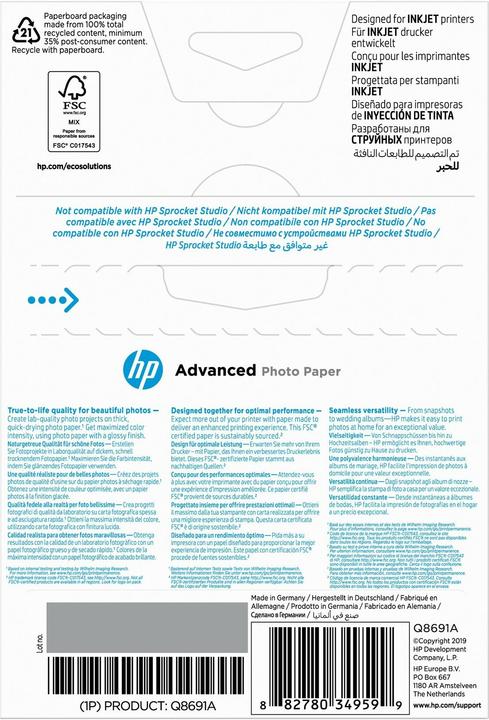 Productafbeelding HP Q8691a (250 g/m², 10 x 15 cm, 25 x)