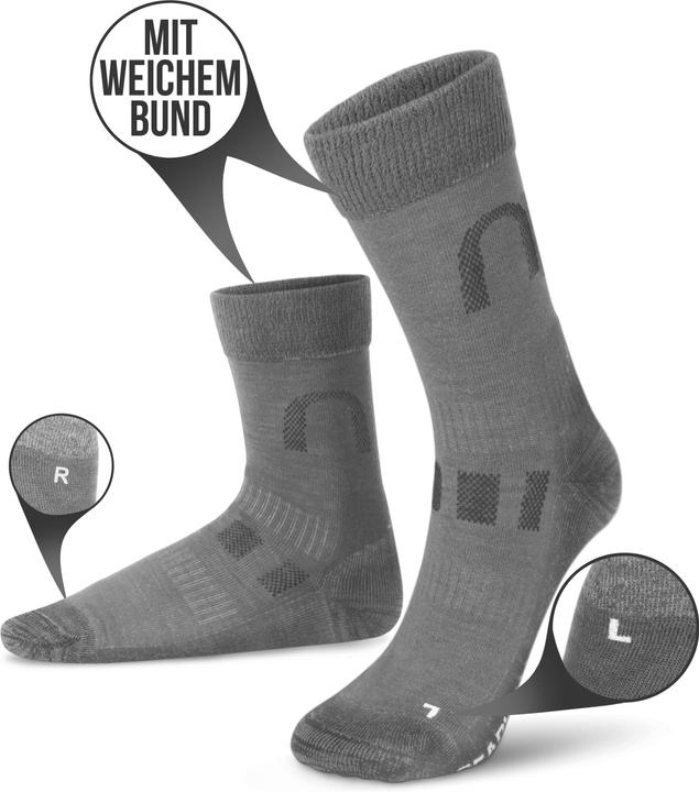 Produktbild Normani 2 Paar Merinowollsocken Wander- und Trekkingsocken Melton (2er Pack, 39 - 42)