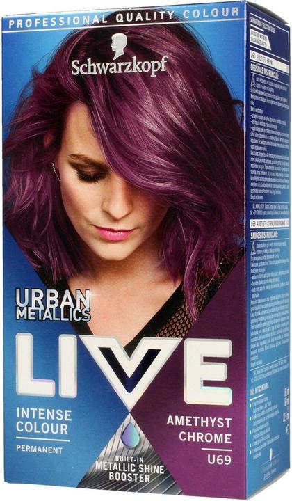 Schwarzkopf Live Urban Metallic Hair Dye U69 Amethyst Chrome (U69 Amethyst Chrome)