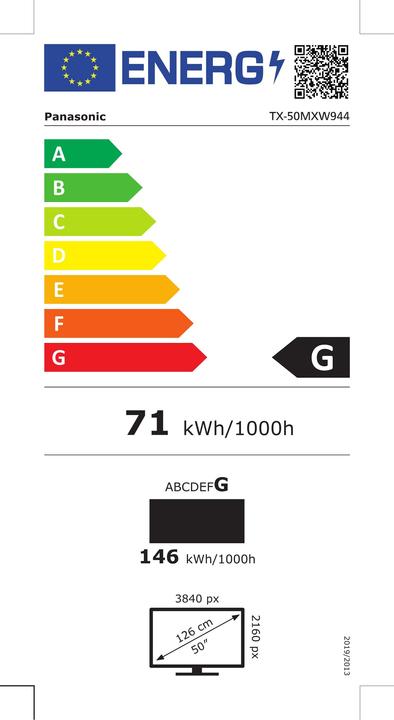 Etichetta energetica Panasonic TX-50MXW944 (50", LCD, 4K, 2023)