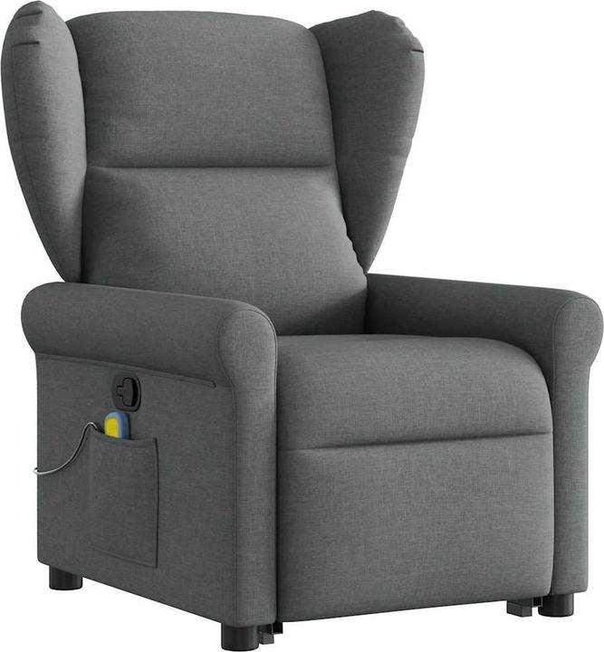 VidaXL Massagesessel mit Aufstehhilfe Dunkelgrau Stoff