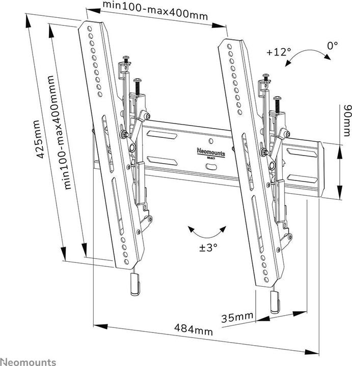 Produktbild Neomounts Wandhalterung WL35S-850BL14 Schwarz (Wand, 75", 60 kg)