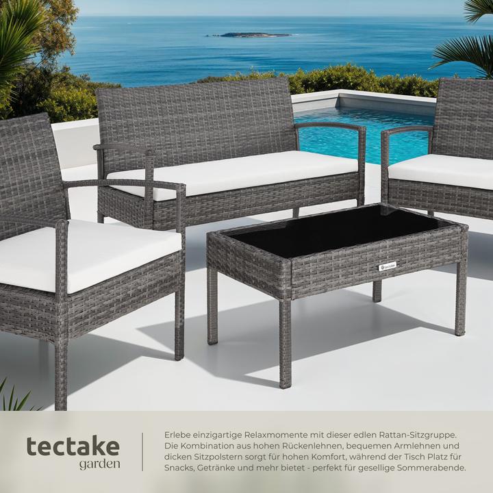 Immagine prodotto tectake Set di mobili da giardino in rattan Sparta 3+1