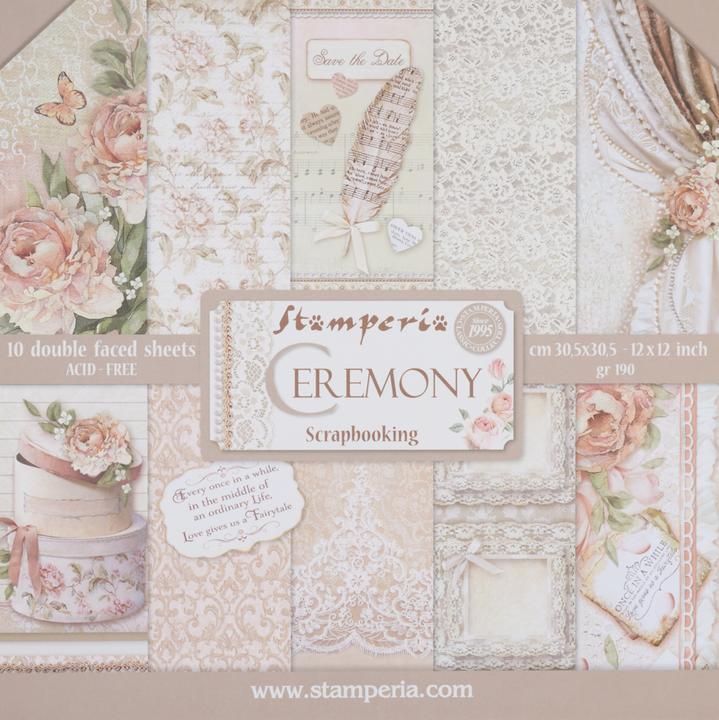 Image du produit Stamperia Bloc de scrapbooking "Ceremony", 10 feuilles, 30,5x30,5cm (170 g/m², 10 x)