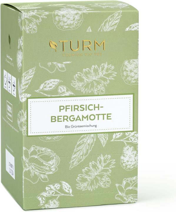 Turm Kaffee Tè verde biologico alla pesca e al bergamotto 20 confezioni (50 g)