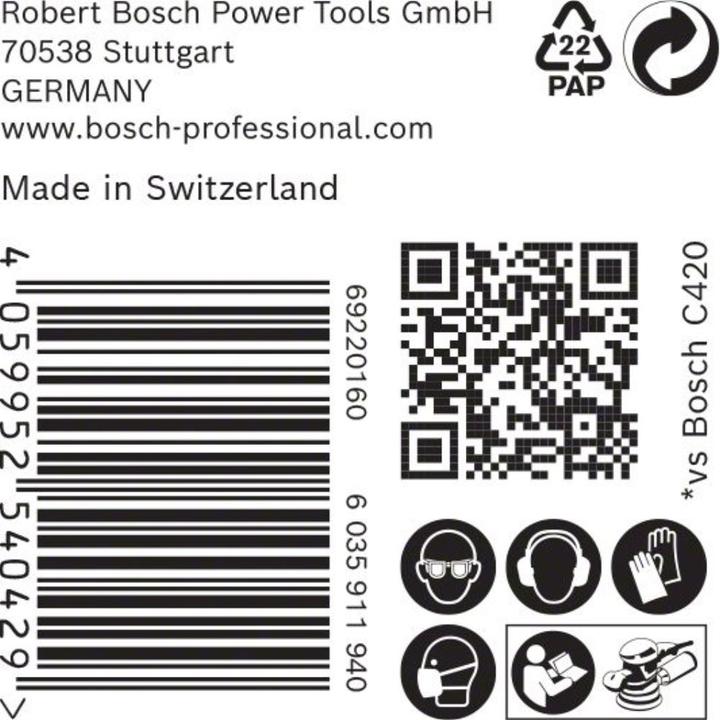Actual product image Bosch Professional Zubehör Expert M480 sanding net for random orbital sander, 150 mm, G 240, 50 pieces (240)