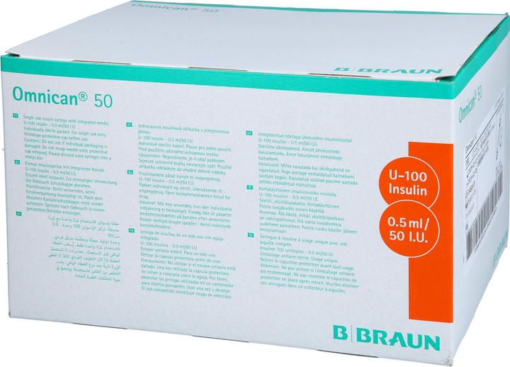 Actual product image B.Braun Insulin 50 0.5ml 0.3x8mm G30 einz (Insulin injections)