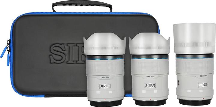 Image du produit Sirui Sniper Set AS-3S-EW 23mm, 33mm & 56mm F1.2 APSC Auto-Focus Lens Kit (Sony E Mount, white, Carbon Fib (Sony E, APS-C / DX)