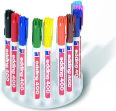 Image du produit Edding Marqueur indélébile 400 1mm couleurs assorties 10 pcs/paquet (Jaune, Rouge, Bleu, Rose, Vert, Marron, Bleu clair, Orange, Violet, assorti noir, 1 mm, 10 x)