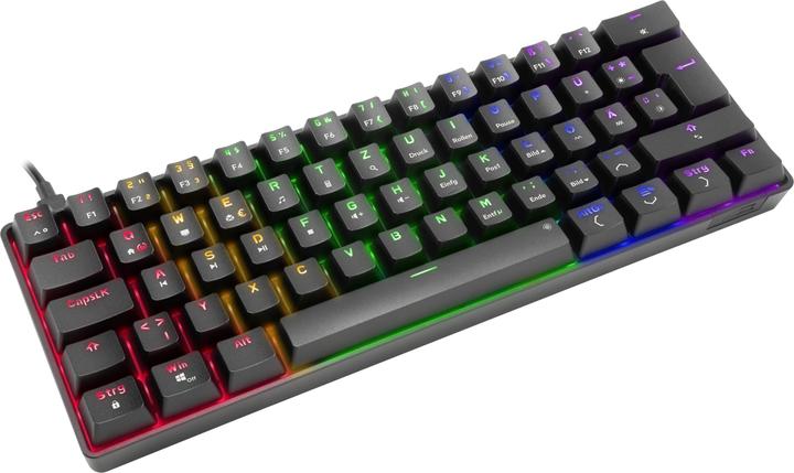 Actual product image Speedlink ATMOS RGB Rainbow Mechanical 60% Gaming Keyboard with brown switches, black - DE layout (DE, Wireless, Cable)