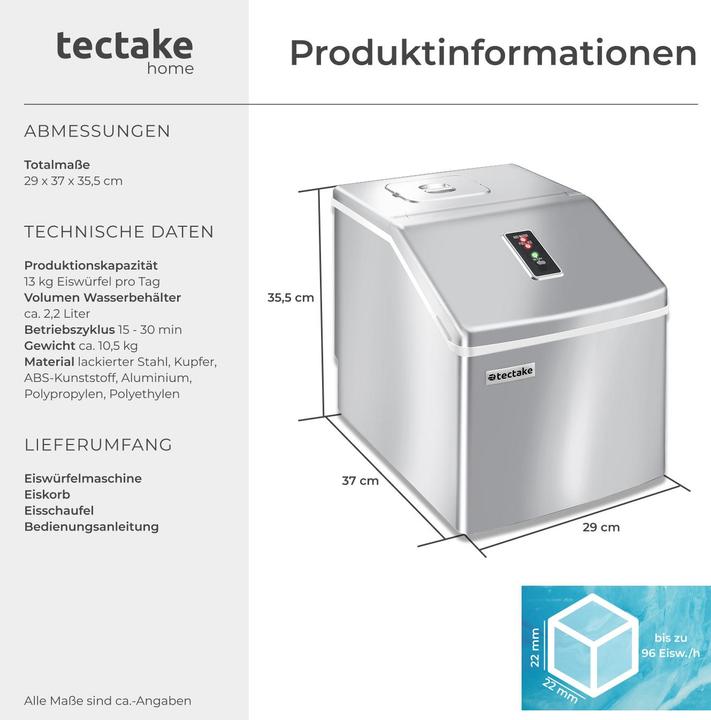 Produktbild tectake Eiswürfelmaschine (CH-Stecker)