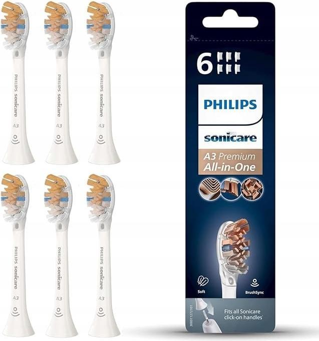 Philips Sonicare A3 Premium All-in-One HX9096/10 Standard-Bürstenköpfe für Schallzahnbürste (6 x)