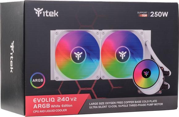 Image du produit Itek EVOLIQ 240 V2 ARGB (White Edition) Kit de refroidissement liquide pour processeur 12 cm Blanc