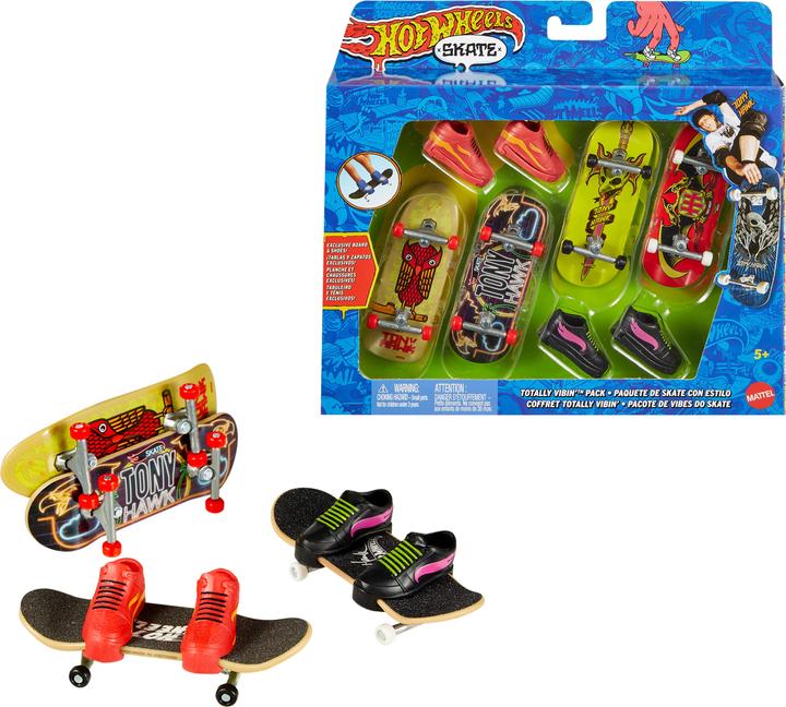 Hot Wheels Fingerboard + Shoe 4-Pack assortiment