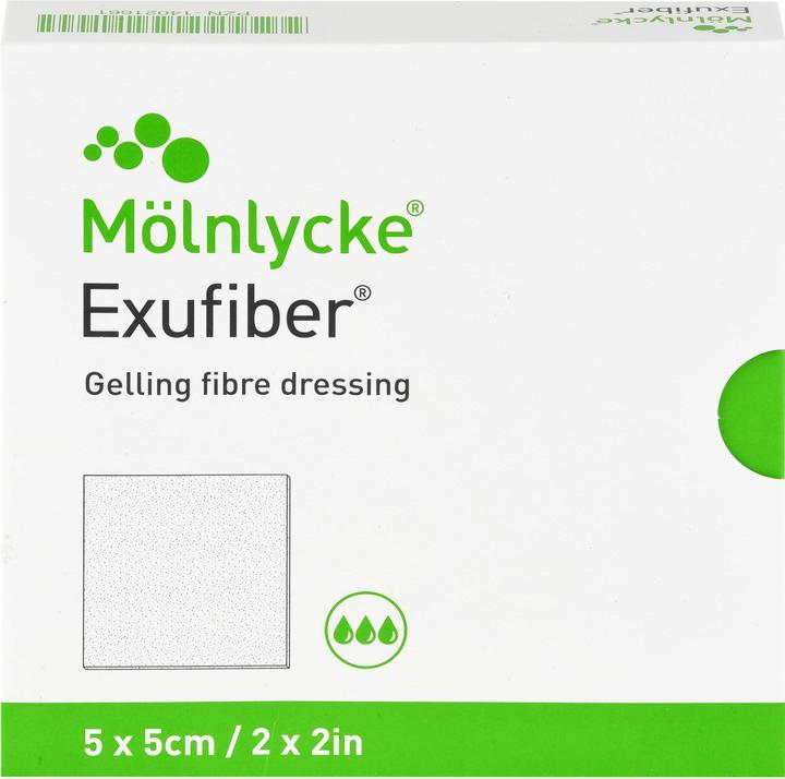 Actual product image Mölnlycke Exufiber 5x5 Cm, 10 pcs VER