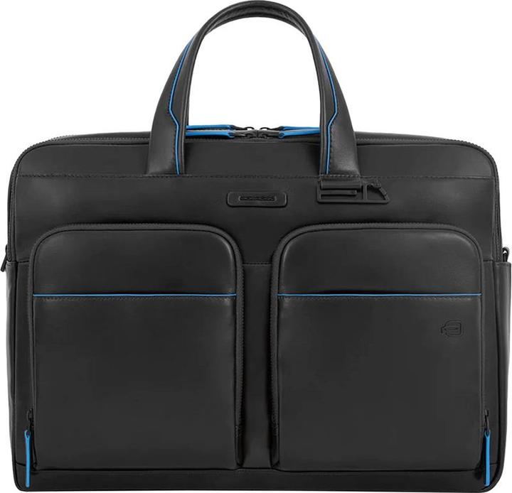 Produktbild Piquadro -Laptop -Tasche / Laptop -Tasche Damen - 15,6 Zoll - Leder - Blaues Quadrat -Revamp - Schwa (15.60", Quad)