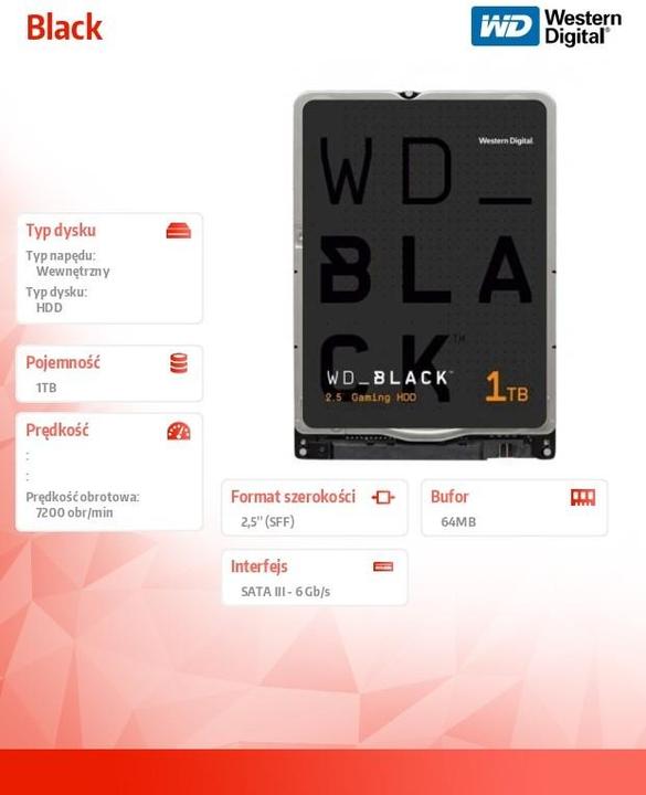 Image du produit WD Noir (1 To, 2.5", SMR)