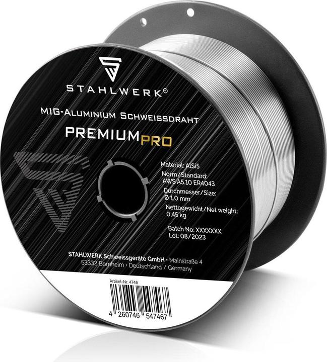 Produktbild Stahlwerk Schweissdraht MIG MAG Aluminium ER4043 AlSi5 1,0 mm 0,45 kg Drahtrolle