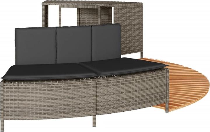 Produktbild VidaXL Whirlpool Umrandung Poolumrandung Poolverkleidung Grau Poly Rattan